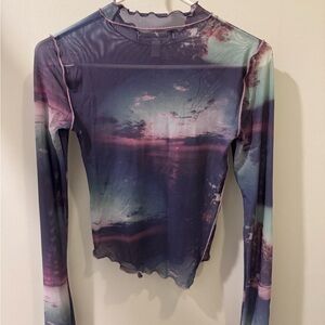 Mesh urban top purple size medium